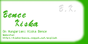 bence kiska business card